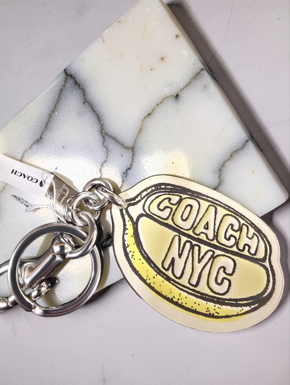 Coach Lemon Bag Charm Keychain NYC Leather NWT